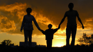 family walking in faith